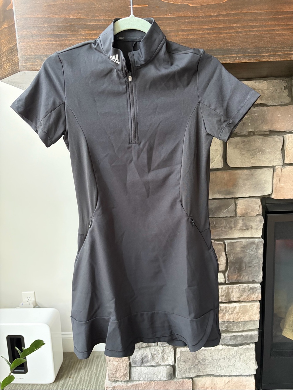 NWOT adidas Black Short Sleeve Quarter-Zip Golf Dress XS